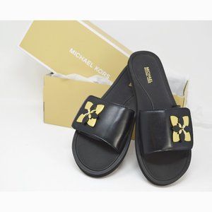 MICHAEL KORS SUMMER SLIDE NAPPA PU SANDALS BLACK 8